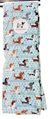 Lili Chin Oversized Decorative Throw With Dachshunds Piebald Long Hair  50 X 70 • $39.95