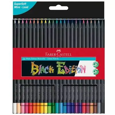 Faber-Castell Colour Pencils Black Edition Wood Cardboard Box Of 24 (116424) • $14.52