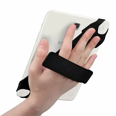 Universal Tablet Hand Strap Holder Swivel PU Leather Handle Grip W Elastic Belt • $8.29