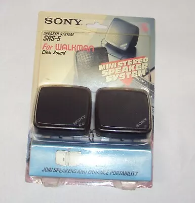 VINTAGE SONY SRS-5 Mini Speaker System For Walkman - MADE IN JAPAN - NEW • $24.99