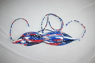 OP Ocean Pacific Bikini Top USA Flag M 7-9 NEW • £14.41