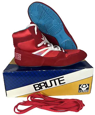 Vintage 80s 90s New In Box Brute Elude II Wrestling Shoes Red 9.5 John Smith • $399.95