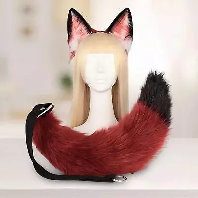 Fox Ears And Tail Set Anime Cosplay Headband Hair Clip For Gifts Party Girls • $59.53
