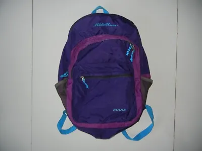 EDDIE BAUER Purple/Blue BODIE HIKING BACKPACK Travel School Gym Camping Gear Bag • $28.04