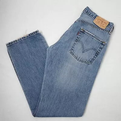 Vintage Levi's 501 Button-Fly Denim Blue Jeans Mens 32x32 Distressed Mauve Tint • $34.88