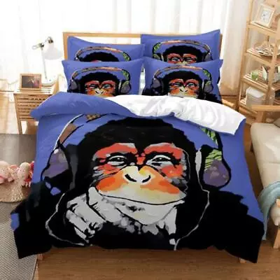 Music Trend Gorilla Monkey Quilt Duvet Cover Set Twin Home Textiles Bed Linen • $54.99