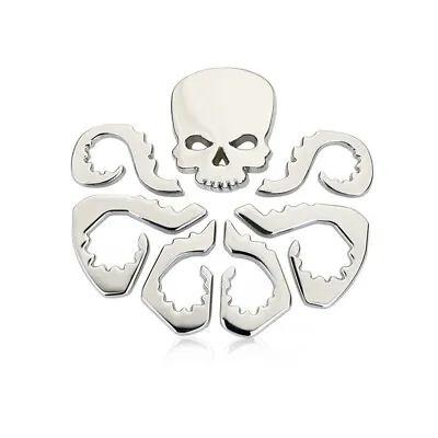 Chrome Octopus Skull Hydra Emblem Car Motorcycle Fender Body Badge For Universal • $12.65