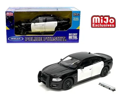 2016 Dodge Charger Pursuit Police Black & White 1/24 Diecast Car By Welly 24079 • $17.99