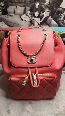 $5500 • Buy Chanel Caviar Business Affinity Backpack Coral