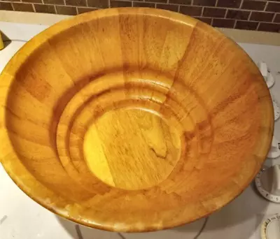 Vintage Large Wooden Serving Salad Bowl Macy & CO. The Cellar 13” X 6”  (44) • $19.99