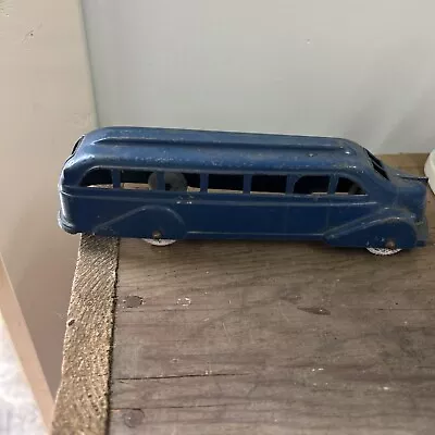 Vintage 1940's Metal Masters Blue Passenger Streamline Diecast Steel Bus Toy • $12.99