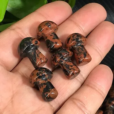 10pc Natural Mahogany Obsidian Mushroom Quartz Crystal Reiki Healing Gem Random • $5