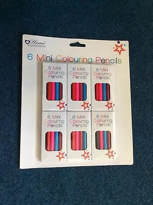 6 Mini Colouring Pencils (6pks) PARTY BAG LOOT FILLERS KIDS BIRTHDAY PARTY • £1.50