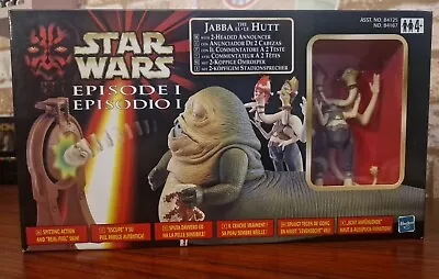 Star Wars Episode 1 Jabba The Hutt Figure Spitting Action & 2 Headed Announcer • £19.95