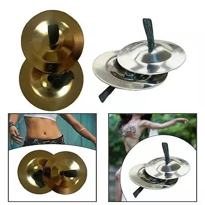 2 Pieces Finger Cymbals Music Instrument Kids Toy Mini Marching Cymbals • $7.39