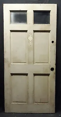 36 X79 X1.75  Vintage Antique SOLID Wood Wooden Entry Door 4 Window Glass Panels • $449.99