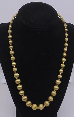 L - VERONESE ITALIAN STERLING SILVER NECKLACE W GOLD TONED TEXTURED BEADS 20 IN • $44.99