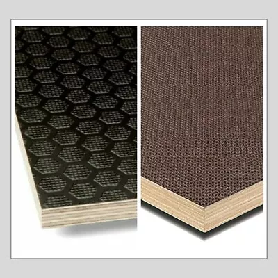 9MM 12MM 15MM 18MM PHENOLIC PLYWOOD PATTERN BLACK / BROWN ANTI SLIP 4x4FT 8x4FT • £123.99