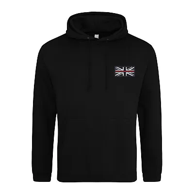 Fire Service Thin Red Line Union Jack Embroidered Hoodie Firefighter Fireman • £24.99