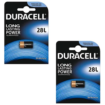 2x Duracell 28L 6 Volt Lithium Photo Battery PX28L 2CR-1/3N L544 2CR13252 • £13.50