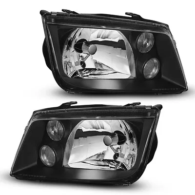 BLACK Housing Crystal Clear Lens Headlight Fog Lamp For 99-05 VW Jetta/Bora MK4 • $86.99