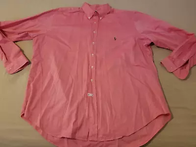 Mens Polo Ralph Lauren Dress Shirt 2XLT 2XL XXL Big Tall Pink Button Cotton • $29.94