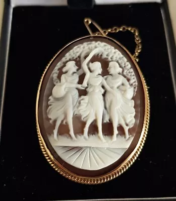 Vintage Fine Quality Shell Cameo Brooch. Collet Set In A 9ct Yellow Gold Mount  • £175