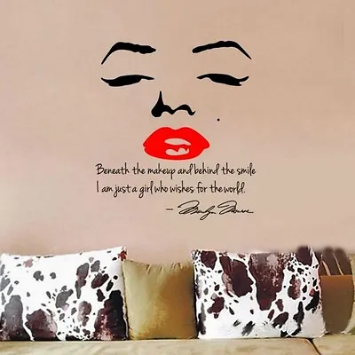 Sexy Marilyn Monroe Red Mouth Wish Wallpaper Wallpaper Jewelry 70x57cm • £21.47