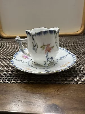 Vintage/antique Unique Mini Tea Cup And Saucer Hand Painted In Japan. • $15