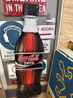 Coca-Cola Zero Large Genuine Cardboard Sign Bottle Shaped • $80