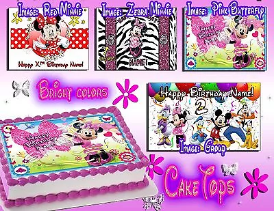 Minnie Mouse Edible Birthday Cake Or Cupcake Toppers Picture Sheet Paper Sugar • $15