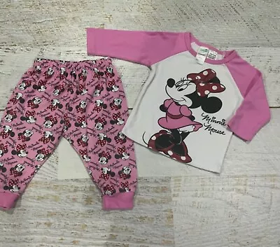 DISNEY Baby Girls Sz 6-12 Months Pjs Pyjamas Sleepwear  MINNIE MOUSE - Piling • $5.90