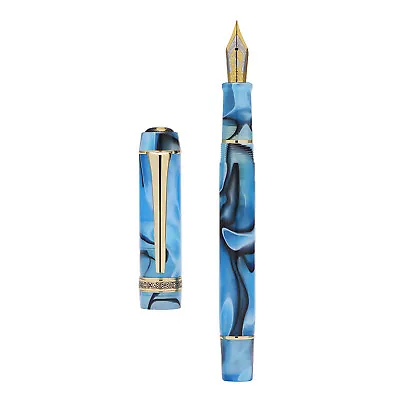 Kaigelu 316A Acrylic Fountain Pen Iridium EF/F/M Nib - Luxury Blue Black Pattern • $27.50