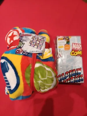 MARVEL Avenger Single Fitted Sheet  Fleece Blanket Kids Bedding Comic Superheroe • £12.99