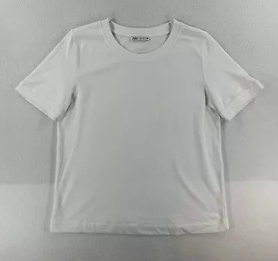 Zara Shirt Womens XL Extra Large White Classic Fitted Sleeve Cotton Casual • $1.99