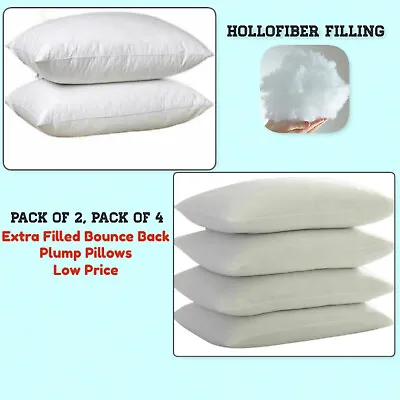 £13.49 • Buy Hotel Quality Pack Of 2,4 Pillows Bounce Back Anti Allergic Bedding Plump Pillow