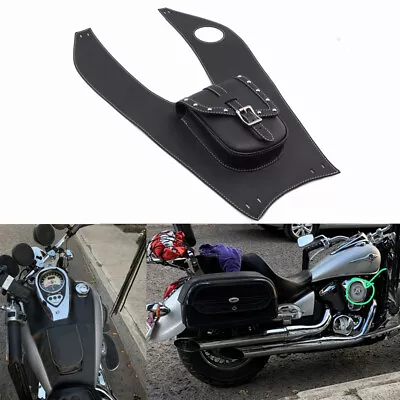 Black PU Leather Tank Cap Panel Cover Bag For Kawasaki Vulcan VN500 800 900 1500 • $30.67