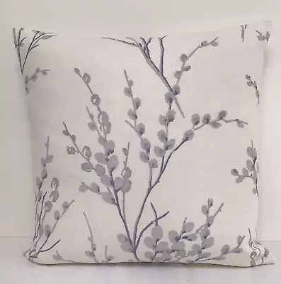 Laura Ashley Double Sided Cushion Cover Sliver Grey Iris Pussy Willow Fabric 17  • £12.50