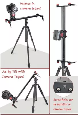 $118 • Buy Video Camera Track Dolly Slider Stainless Steel Rail Photography Stabilizer