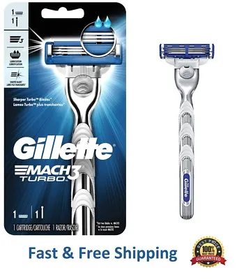 1 Gillette Mach 3 Turbo Metal Razor Blade Refill Cartridge Metal Shaver Handle • $42.71