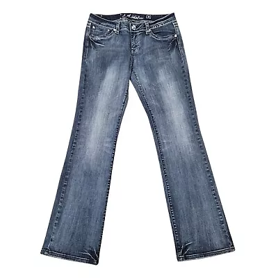 LA Idol Womens Distressed Denim Jeans Blue Size 11 • $22.50