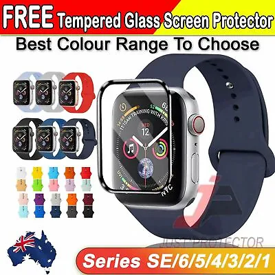 $9.99 • Buy For Apple Watch IWatch 6 5 4 SE 3 2 1 42mm/44mm Silicone Sports Strap Wrist Band