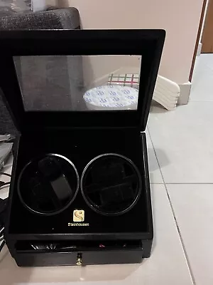 Steinhausen DUAL Double Quad Watch Winder & Display Case Onyx With Storage • $90