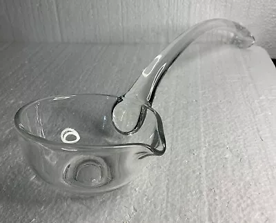 Vintage Blown Glass Punch Bowl Ladle Catch Pour Spout 13  • $19.88