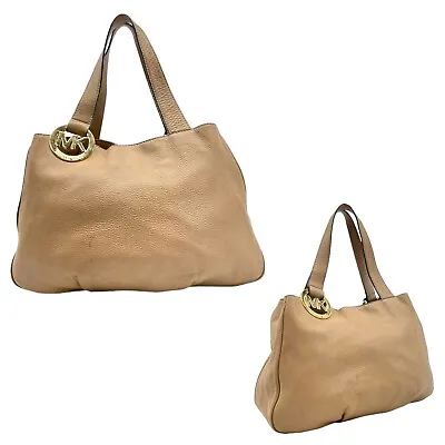 MICHAEL KORS FULTON XL Leather Tote Bag Satchel Shoulder Bag Multi Section Hobo • $67.49