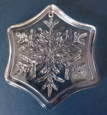 Vintage 1970s Fostorial Star Snowflake Ornament Clear Glass Double Sided • $12.99