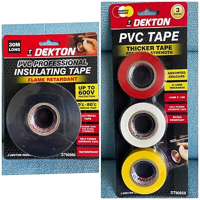 Decton PVC Tape Black Insulation Electrical Flame Retardant Water Resistant • £0.99