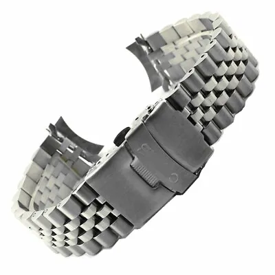 Stainless Steel Watch Band Premium Solid Metal Strap Curved End 20 22 Fits Seiko • $23.88