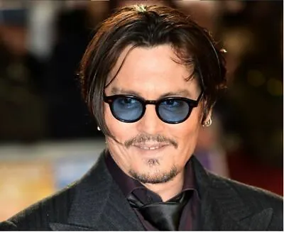 Mens Sunglasses Johnny Depp Robert Downey Tinted Blue Lens Retro Classic Fashion • $10.99