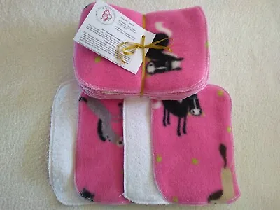 Pink Pony! Bamboo & Fleece Washable Baby Wipes Pk10 NEW Washable Nappy Wipes • £6.30